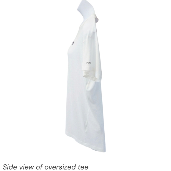 PINK VICTORIA SECRET Women's New Oversized White Logo Tee Size Large - Picture 4 of 13